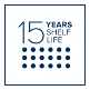 Certified shelf life of 15 years
